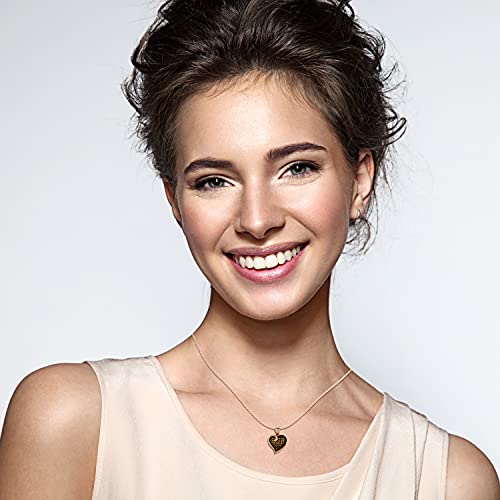 White and Chocolate Diamond with Gemstone Heart Pendant Necklace for Women in 14k Gold (Fancy Brown/H-I, VS2-SI2, cttw) on 18 or 20 Inch Long Chain with Lobster Claw Clasp by LeVian