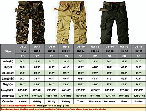 Women s Cotton Casual Military Army Cargo Combat Work Pants with 8 Pocket