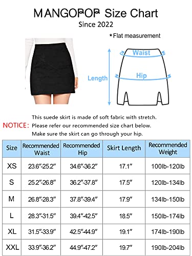 MANGOPOP Women s Basic Faux Suede High Waist A-line Mini Pencil Bodycon Skirt