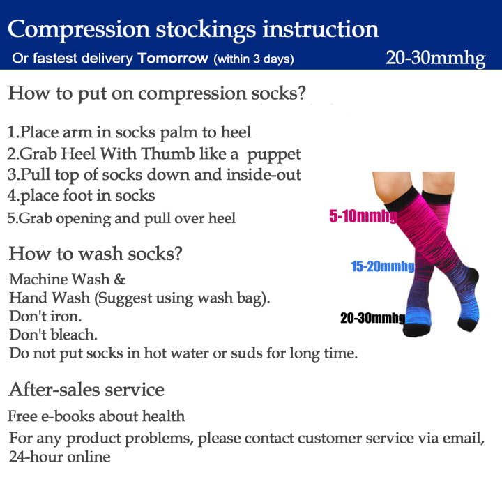 Graduated Medical Compression Socks for Women&Men 20-30mmhg Knee High Socks