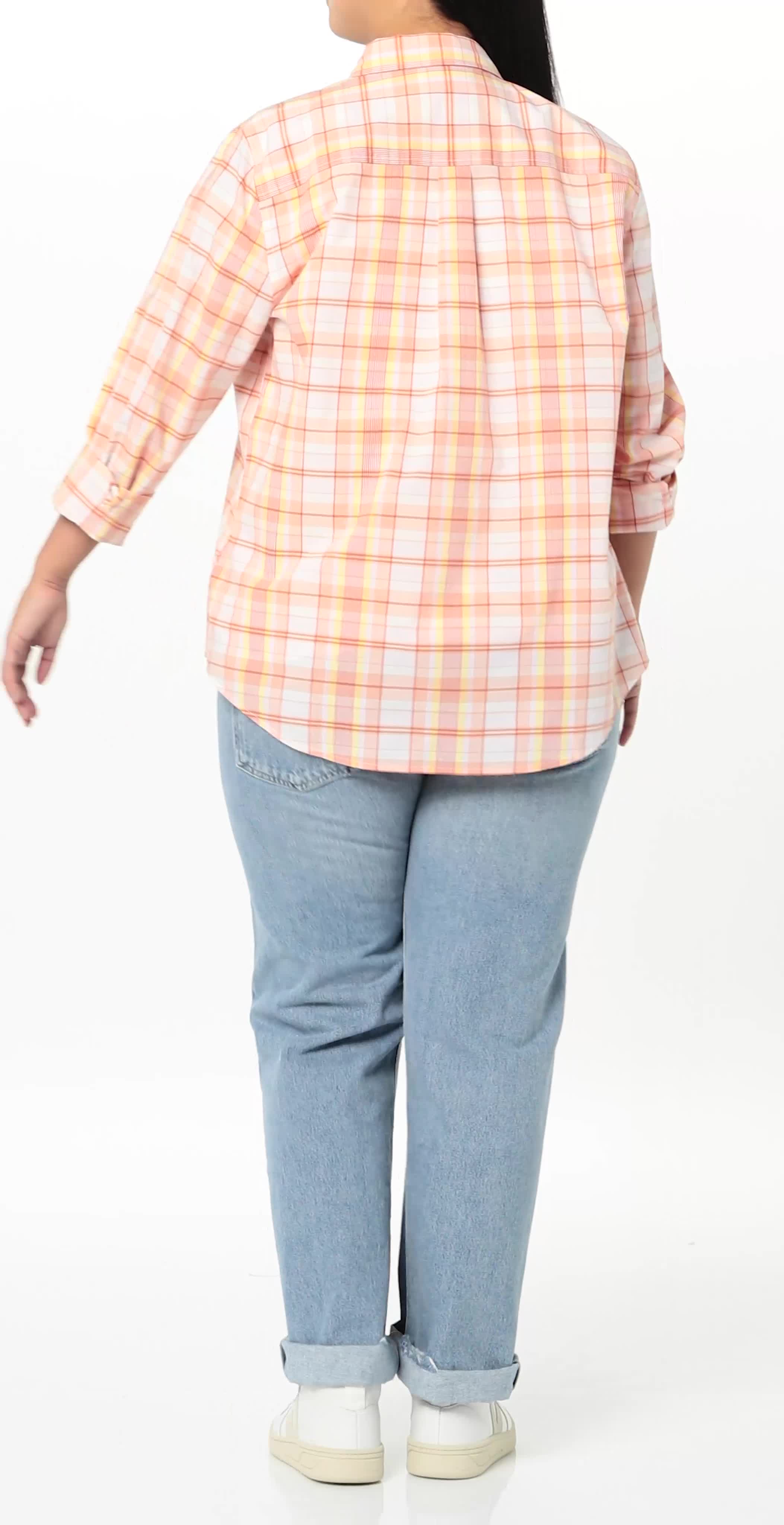 Amazon Essentials Women s Classic-Fit Long-Sleeve Button-Down Poplin Shirt