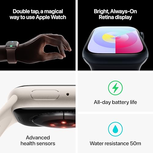 Apple Watch Series 9 [GPS 41mm] Smartwatch with Pink Aluminum Case with Pink Sport Loop. Fitness Tracker, Blood Oxygen & ECG Apps, Always-On Retina Display, Carbon Neutral