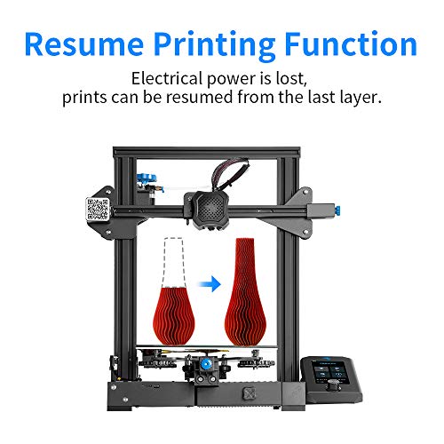Official Creality Ender 3 V2 Upgraded 3D Printer with Silent Motherboard Meanwell Power Supply Carborundum Glass Platform Resume Printing Function, DIY FDM 3D Printers Build Size 8.66x8.66x9.84 inch