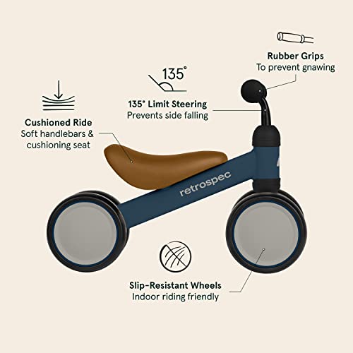 Retrospec Cricket Baby Walker Balance Bike with 4 Wheels for Ages 12-24 months - Toddler Bicycle Toy for 1 Year Old’s - Ride On Toys for Boys and Girls