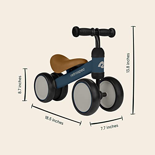 Retrospec Cricket Baby Walker Balance Bike with 4 Wheels for Ages 12-24 months - Toddler Bicycle Toy for 1 Year Old’s - Ride On Toys for Boys and Girls
