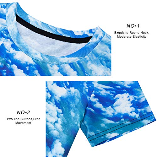 RAISEVERN Boys Girls 3D Graphic Printed T-Shirts Unisex Short Sleeve Summer tees for 4-14 Years