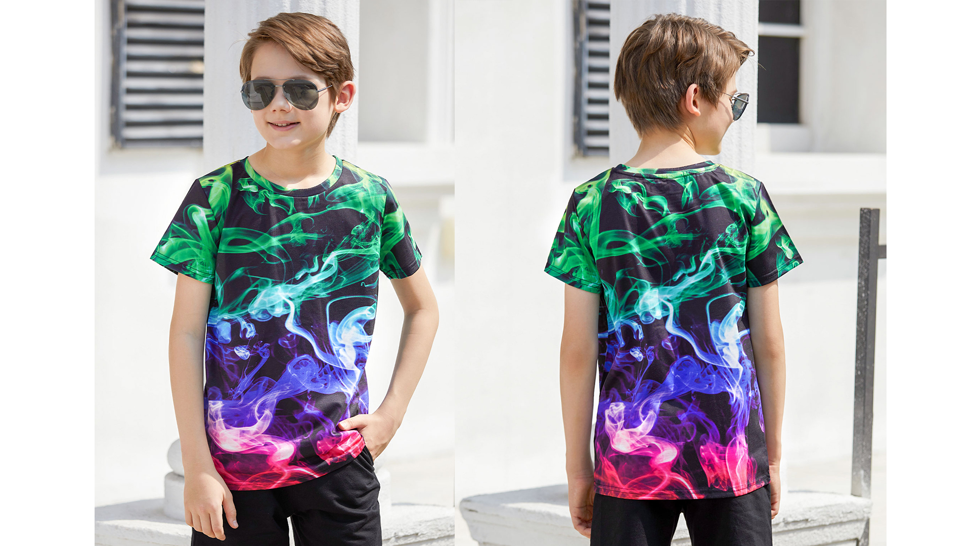 RAISEVERN Boys Girls 3D Graphic Printed T-Shirts Unisex Short Sleeve Summer tees for 4-14 Years