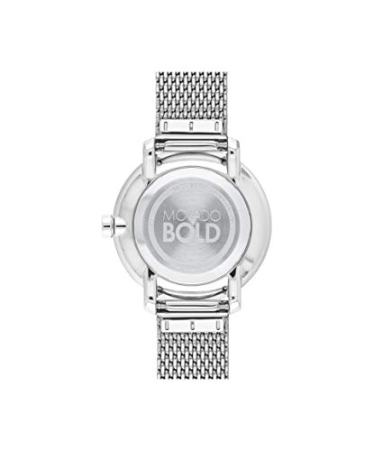 Movado Bold Shimmer Women s Swiss Quartz Stainless Steel and Mesh Bracelet Casual Watch, Color: Silver (Model: 3600655)