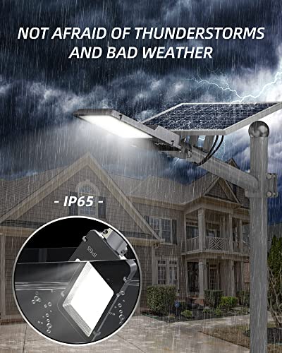 A-ZONE 1200W Solar Street Lights Outdoor Waterproof, 120000LM High Brightness Outdoor LED Street Light Dusk to Dawn, LED Wide Angle Lamp with Remote Control, for Parking Lot, Yard, Stadium, Plaza