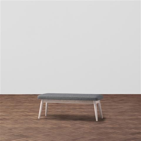 Pioni Bench Gray X White (W1150× D380 × H440)
